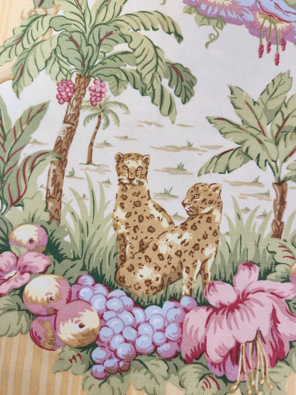 Vintage Safari Jungle Pillow Sham 25x25 | Giraffe Leopard Tropical Cottagecore - Picture 2 of 9